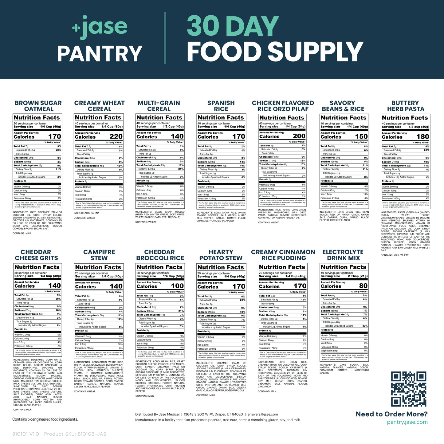 Jase Pantry 30-Day Emergency Food Supply