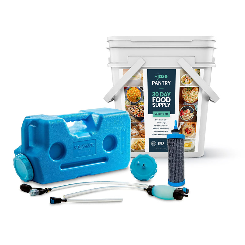 Jase Pantry 30-Day Food Supply + Water Filter Combo
